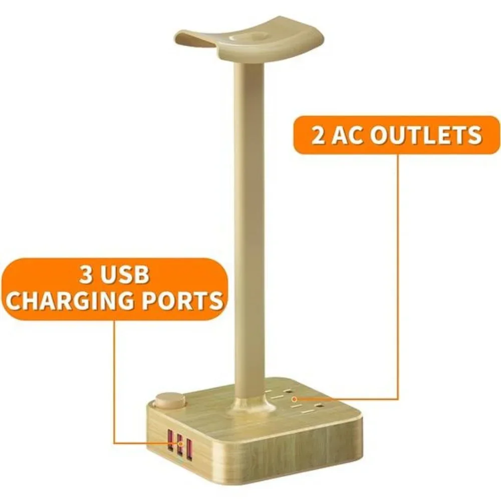 Headphone Stand with 3 USB Charger Desk Gaming Headset Holder Hanger Rack Gaming
